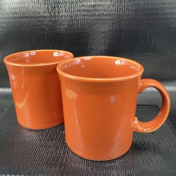 Fiestaware Fiesta Paprika Stoneware Coffee Mug Cup Set 2 Mugs USA New With Tags - Picture 1 of 11